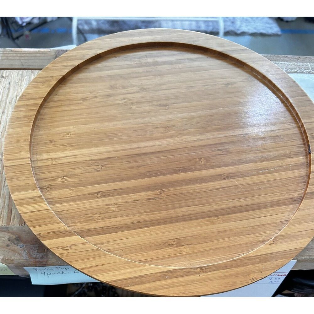 Vintage‎ Wood B Smith Lazy Susan Wood Round Server Spice Condiment Holder
